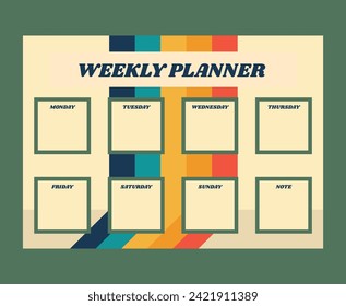 Weekly Planner Vintage Retro Design