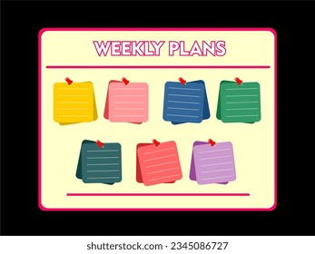 Weekly plans board for kindergarten