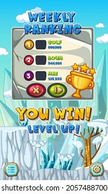 Weekly ranking template on mobile game illustration
