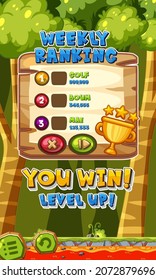 Weekly ranking template on mobile game illustration