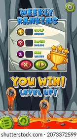 Weekly ranking template on mobile game illustration