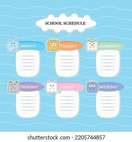 weekly schedule with flat design