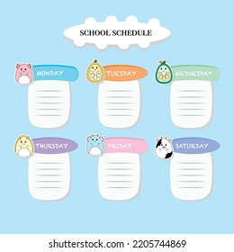 programación semanal con diseño plano