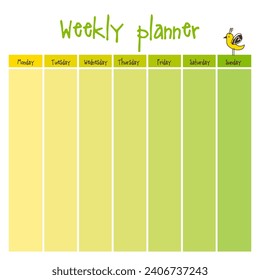 Weekly school Planner. Note paper, Notes, to do list. Organiser planner template. Note paper. Printable.