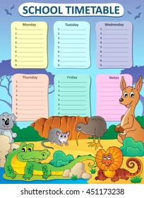 Weekly school timetable composition 3 - eps10 vector illustration.