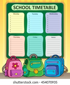 Weekly school timetable composition 7 - eps10 vector illustration.