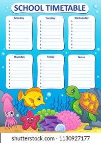 Weekly school timetable design 9 - eps10 vector illustration.