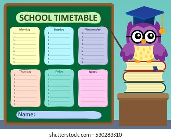 Horaire hebdomadaire de l'école sujet 2 - illustration vectorielle eps10.