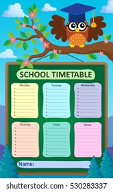 Weekly school timetable subject 5 - eps10 vector illustration.