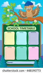 Tema 1 del horario escolar semanal - ilustración vectorial eps10.