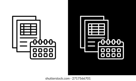 Diseño de conjunto de iconos blancos de esquema de registro de gastos semanales