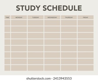 Weekly Study Schedule, academic planner