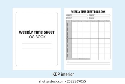  Hoja De Tiempo Semanal Libro De Registro Kdp Plantilla Interior