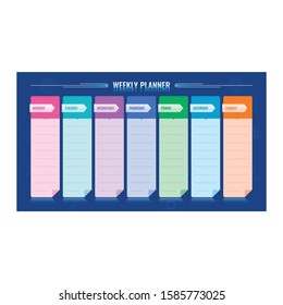 Weekly Timetable Template Vector Weekly Planner Stock Vector (royalty 