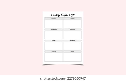 Weekly To-Do List kdp interior