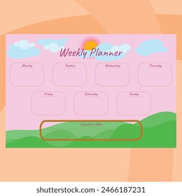 Weekly todo list organizer template design