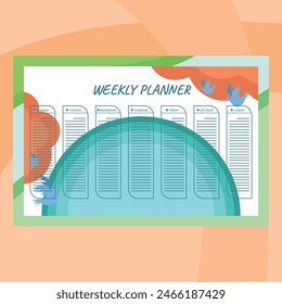 Weekly todo list organizer template design