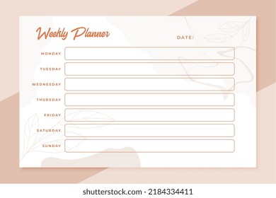 Weekly Todo List Planner Organizer Template Design