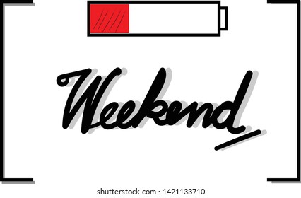 weeknd handwriting template with battery bar charging