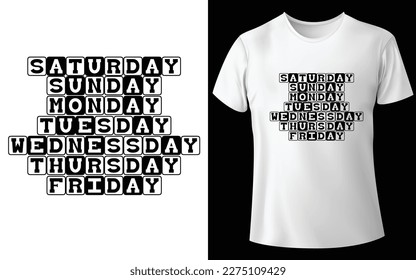 semanas.....Tipografía Diseño de camisetas blancas personalizadas