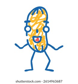 weenie meat character doodle icon sketch vector. weenie meat character sign. isolated symbol illustration