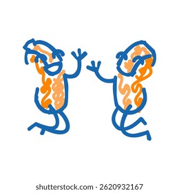 weenie fleisch charakter doodle symbol skizze vektor. Weenie-Fleisch-Zeichen. einzelne Symbolgrafik