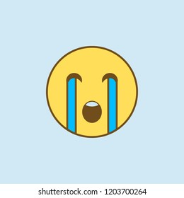 weeping 2 colored line icon. Simple yellow and brown element illustration. weeping concept outline symbol design from emoji set