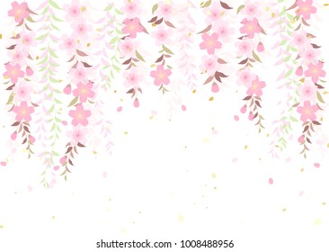 Weeping cherry tree Japanese style background