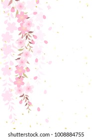 Weeping cherry tree Japanese style background