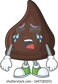 A weeping chocolate conitos cartoon character concept