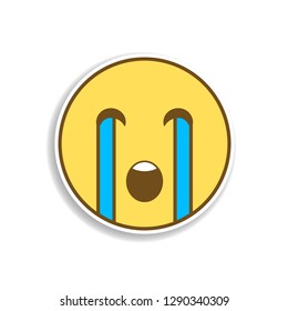 weeping colored emoji sticker icon. Element of emoji for mobile concept and web apps illustration.
