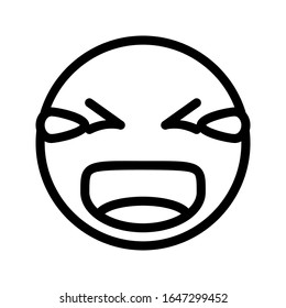 icono de expresión de llanto con estilo de esquema. Adecuado para diseño de sitios web, logotipo, aplicación y ui.