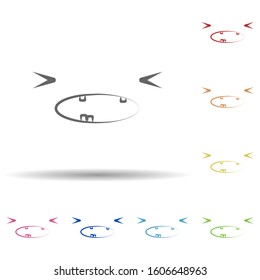 Weeping face in multi color style icon. Simple thin line, outline vector of smile icons for ui and ux, website or mobile application