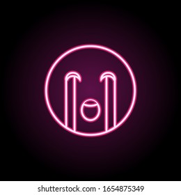 Weeping face neon icon. Simple thin line, outline vector of emoji icons for ui and ux, website or mobile application