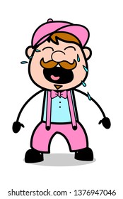 Weeping - Retro Delivery Man Vendor Vector Illustration