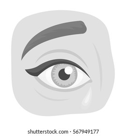Weepping icon in monochrome style isolated on white background. Funeral ceremony symbol stock vector illustration.