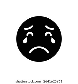 Weepy Face with Red Cheeks Emotional Icon