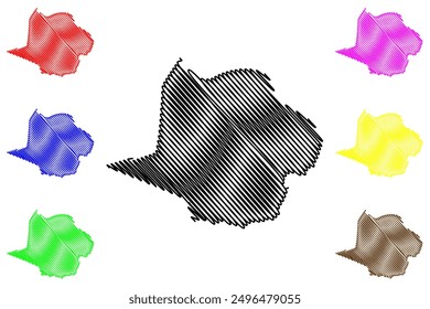 Weert municipality (Kingdom of the Netherlands, Holland, Limburg province) map vector illustration, scribble sketch Wieërt map