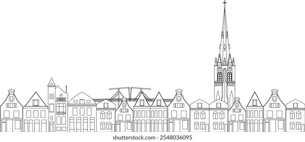 weesp, dutch city, town, the Netherlands, church, dutch house