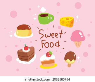 weet food cupcake cake bakery cartoon hand drawn cartoon art illustration