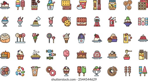 Weetsandice creams icons High-Quality Vector Icons Collection with Editable Stroke. Ideal for Professional and Creative Projects.