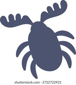Webad besouro com antenas tipo antena mostrado como uma silhueta ousada, corpo pesado e detalhe perna segmentado. Símbolo de controle de pragas, ameaça agrícola e emblema de entomologia. Ilustração de vetor de desenhos animados.