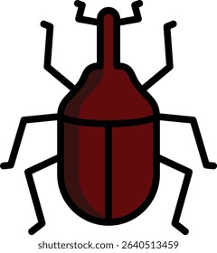 weevil icon illustration design with filled outline, this is not made from any AI generation