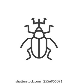 Weevil, icon in line design. Weevil, insect, beetle, pest, agriculture, crop, damage on white background vector. Weevil, editable stroke icon