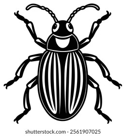 weevil insect flat vector illustration on white background