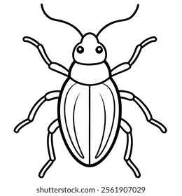 weevil insect flat vector illustration on white background