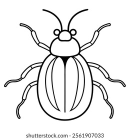 weevil insect flat vector illustration on white background