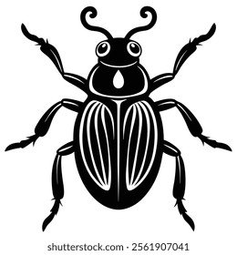 weevil insect flat vector illustration on white background