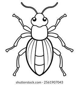 weevil insect flat vector illustration on white background