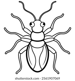 weevil insect flat vector illustration on white background